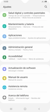 Pulsa Administración general.