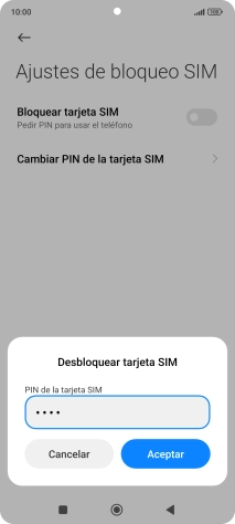 Introduce tu código PIN y pulsa Aceptar.