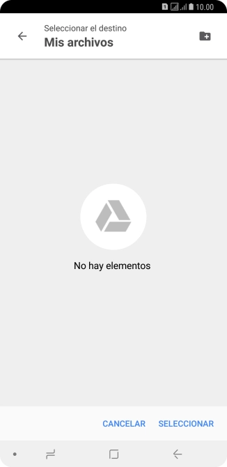 Si deseas crear una nueva carpeta, pulsa el icono de nueva carpeta y sigue las indicaciones de la pantalla para crearla.
