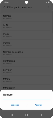 Introduce Vodafone Internet y pulsa Aceptar.
