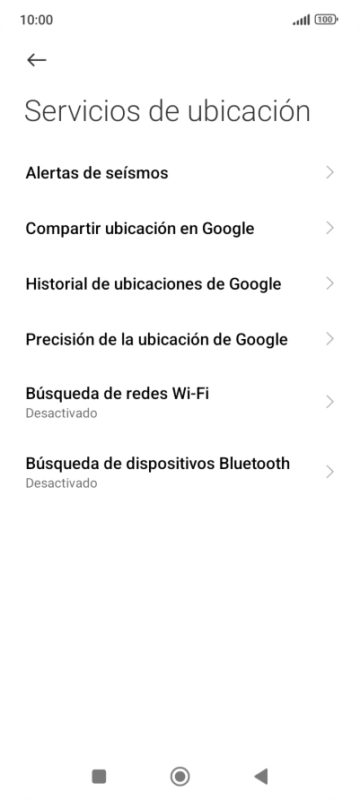 Pulsa Precisión de la ubicación de Google.