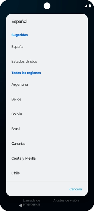 Pulsa el país deseado.