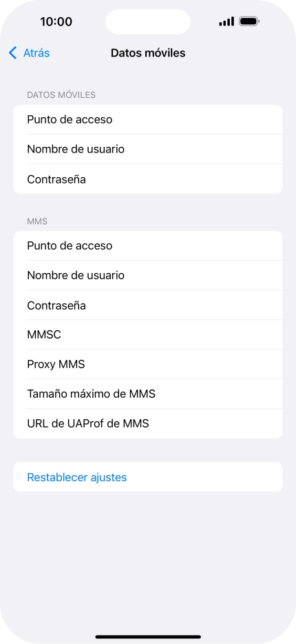 Pulsa Punto de acceso e introduce airtelwap.es.