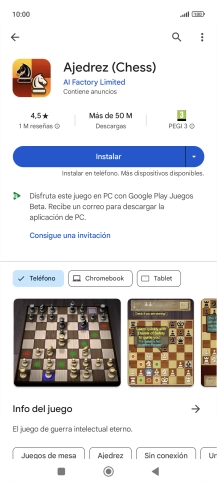 Pulsa Instalar y sigue las indicaciones de la pantalla para instalar la app.