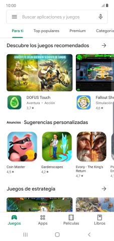 Pulsa en el campo de búsqueda.