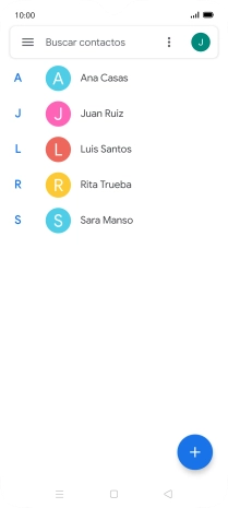 Pulsa el icono de nuevo contacto.