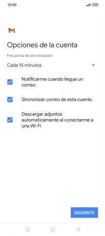 Si aparece en la pantalla esta imagen, tu cuenta de correo electrónico ha sido reconocida y configurada automáticamente. Sigue las indicaciones de la pantalla para introducir más información y terminar la configuración.