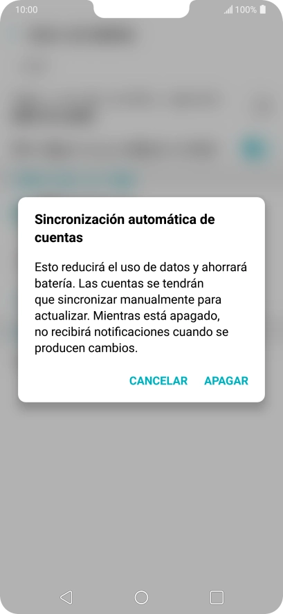Si desactivas la función, pulsa APAGAR.