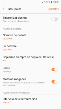 Pulsa Sincronizar cuenta para activar la función.