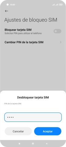 Introduce tu código PIN y pulsa Aceptar.