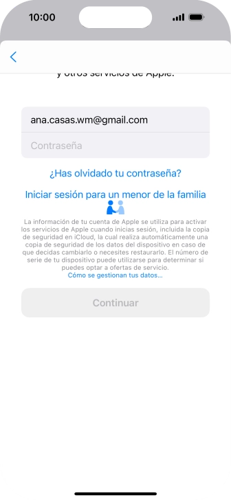Pulsa Contraseña e introduce la contraseña de tu ID de Apple.