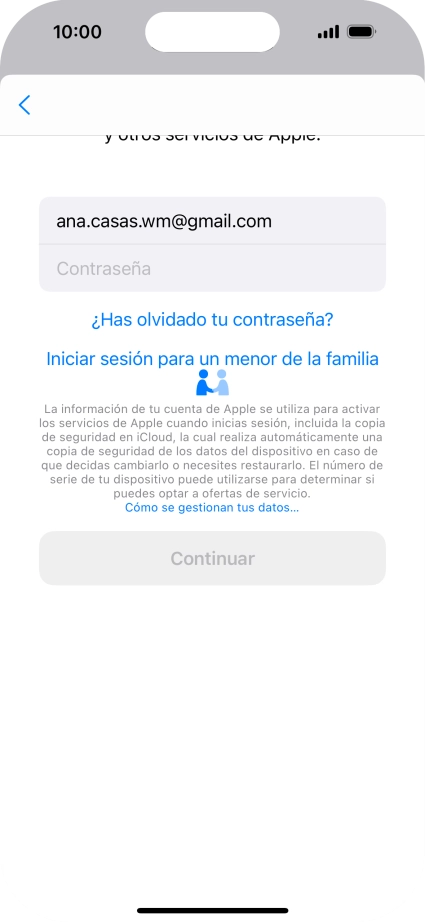 Pulsa Contraseña e introduce la contraseña de tu ID de Apple.