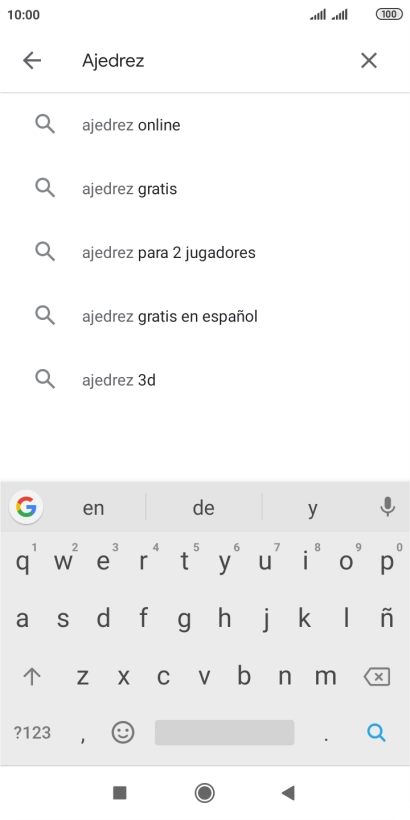 Introduce el nombre del tema o de la app y pulsa el icono de búsqueda.