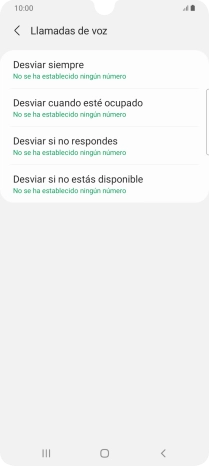 Pulsa el tipo de desvío deseado.