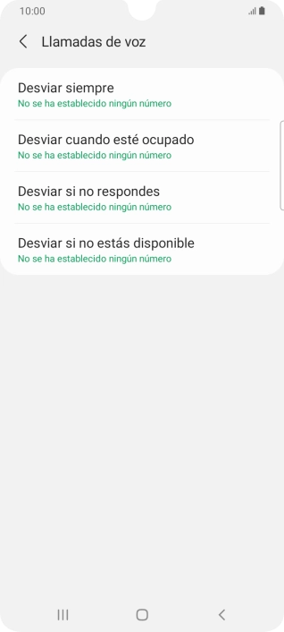Pulsa el tipo de desvío deseado.