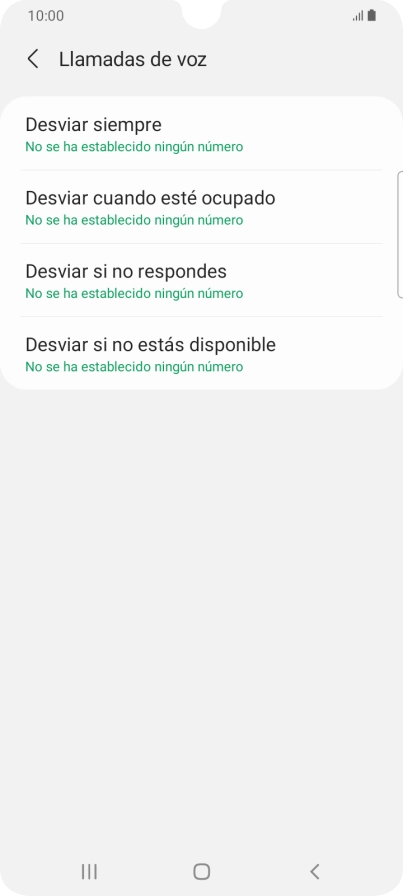 Pulsa el tipo de desvío deseado.