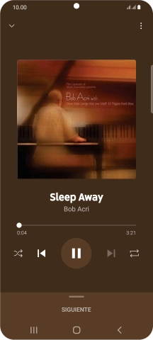 Pulsa la flecha hacia la derecha para ir al archivo de música siguiente.