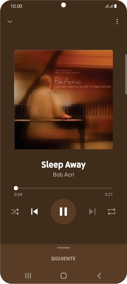 Pulsa la flecha hacia la derecha para ir al archivo de música siguiente.