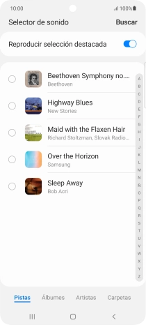 Pulsa los timbres de llamada deseados para escucharlos.