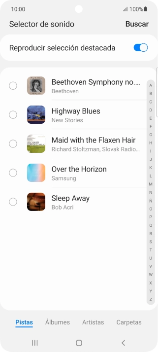 Pulsa los timbres de llamada deseados para escucharlos.