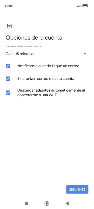 Si aparece en la pantalla esta imagen, tu cuenta de correo electrónico ha sido reconocida y configurada automáticamente. Sigue las indicaciones de la pantalla para introducir más información y terminar la configuración.