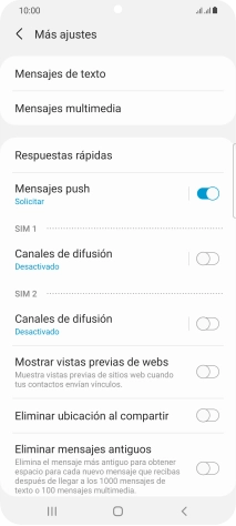 Pulsa Mensajes de texto.