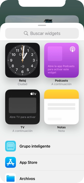 Pulsa el widget deseado.