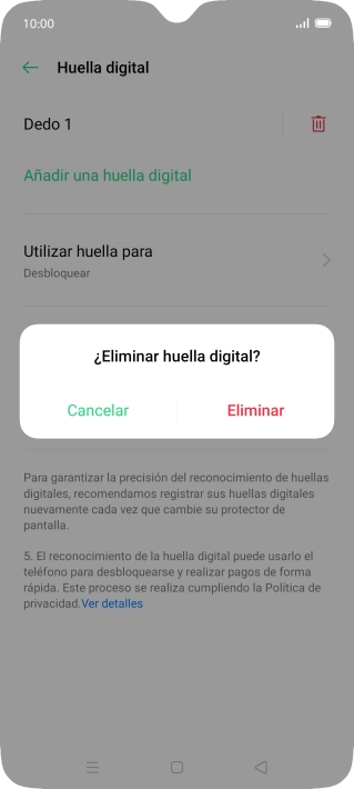 Pulsa Eliminar.