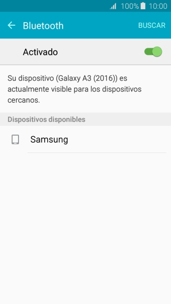 Pulsa el dispositivo Bluetooth deseado y sigue las indicaciones de la pantalla para vincular el dispositivo al teléfono.