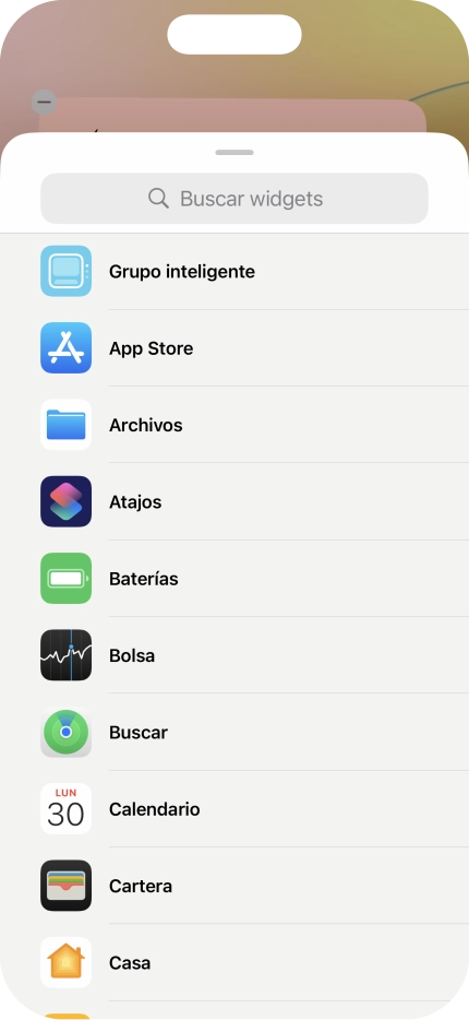 Pulsa el widget deseado.