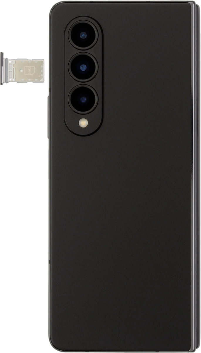 Gira la tarjeta SIM siguiendo la ilustración del segundo contenedor de la tarjeta SIM y colócala en el contenedor.