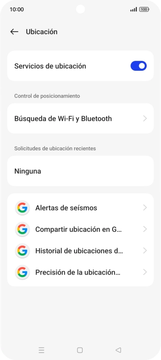 Pulsa Precisión de la ubicación...