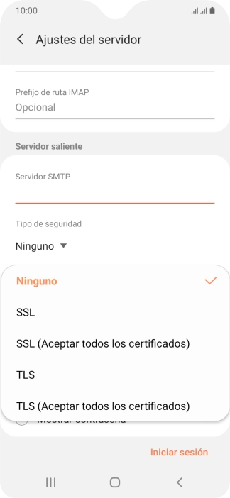 Pulsa Ninguno para desactivar la función.