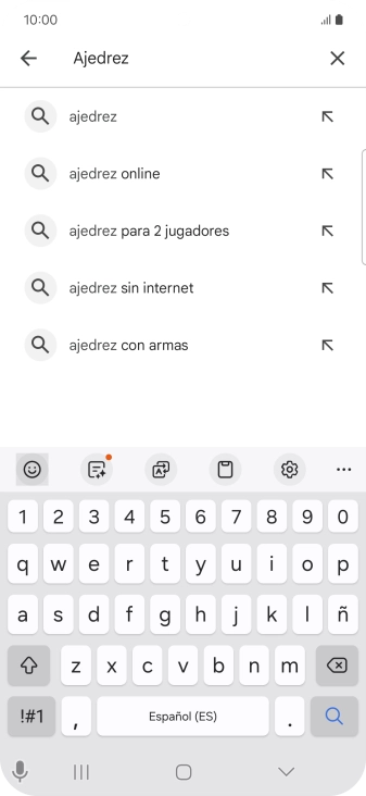 Introduce el nombre del tema o de la app y pulsa el icono de búsqueda.