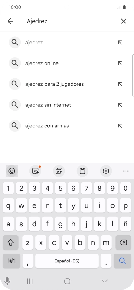 Introduce el nombre del tema o de la app y pulsa el icono de búsqueda.