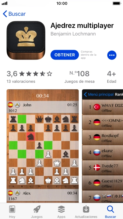 Pulsa OBTENER y sigue las indicaciones de la pantalla para instalar la app.