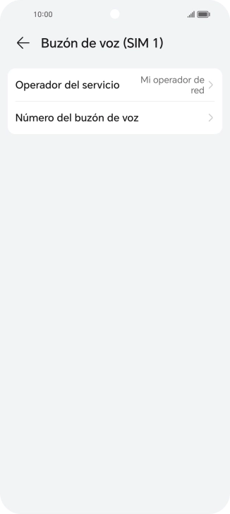Pulsa Número del buzón de voz.