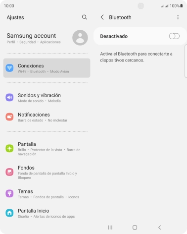 Pulsa el indicador para activar la función.