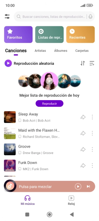 Pulsa el archivo de música deseado.