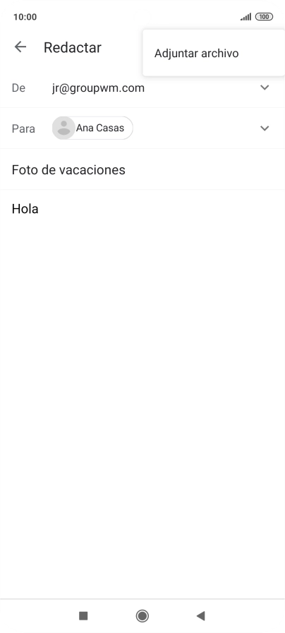 Pulsa Adjuntar archivo y desplázate a la carpeta deseada.