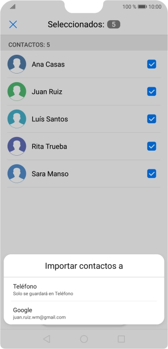 Pulsa Teléfono.