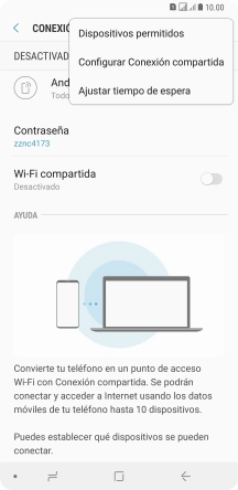 Pulsa Configurar Conexión compartida.