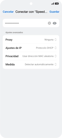 Introduce la contraseña de la red wifi y pulsa Guardar.