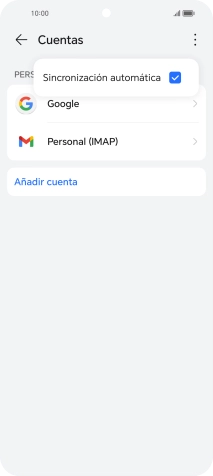 Pulsa Sincronización automática para activar o desactivar la función.