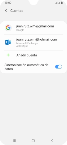Si aparece en la pantalla esta imagen, tu cuenta de correo electrónico ha sido reconocida y configurada automáticamente. Sigue las indicaciones de la pantalla para introducir más información y terminar la configuración.