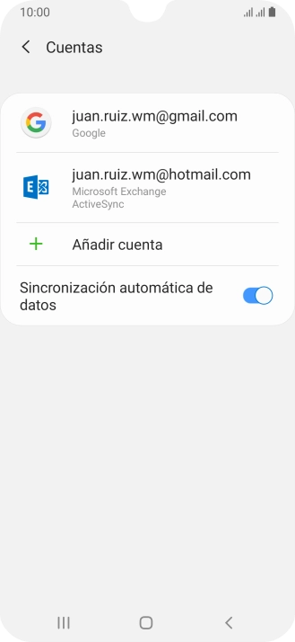 Si aparece en la pantalla esta imagen, tu cuenta de correo electrónico ha sido reconocida y configurada automáticamente. Sigue las indicaciones de la pantalla para introducir más información y terminar la configuración.