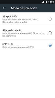 Si seleccionas Alta precisión, el teléfono podrá encontrar tu posición exacta con ayuda de los satélites GPS, la red móvil y una red wifi cercana. El GPS por satélite requiere vista libre al cielo.
