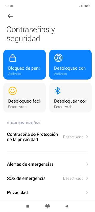 Pulsa Bloqueo de pantalla.