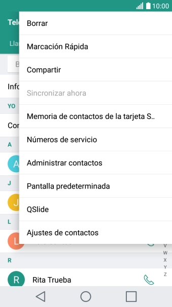 Pulsa Administrar contactos.