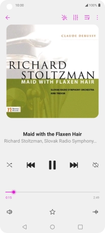 Pulsa la flecha hacia la derecha para ir al archivo de música siguiente.